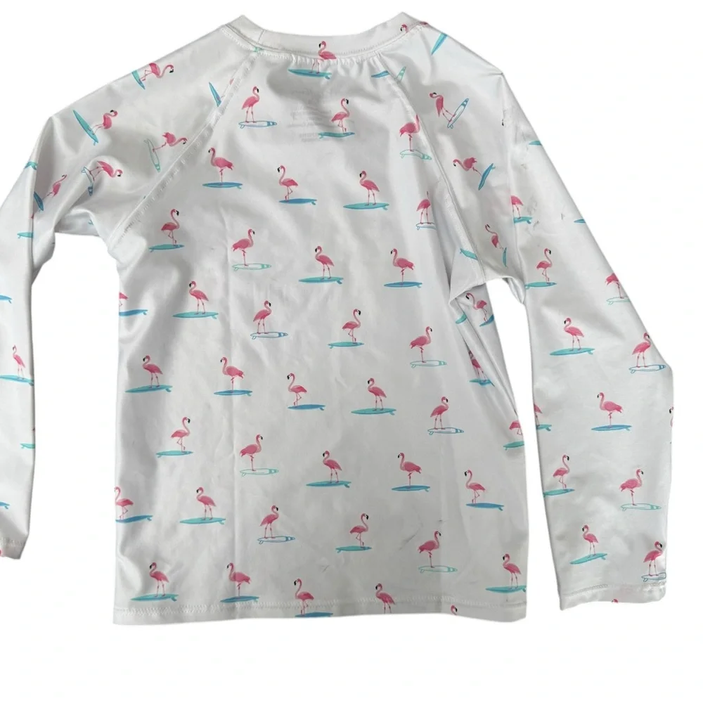 Kiddy Flowers Flamingo Rash Guard Kenny Flowers‎ Swim Girl’s Size 7/8